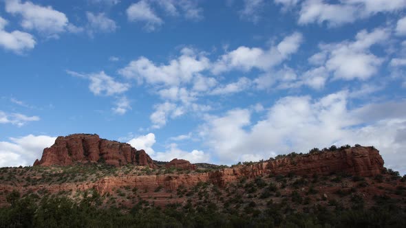 Clouds Over Red Rocks of Sedona Timelapse Close Up