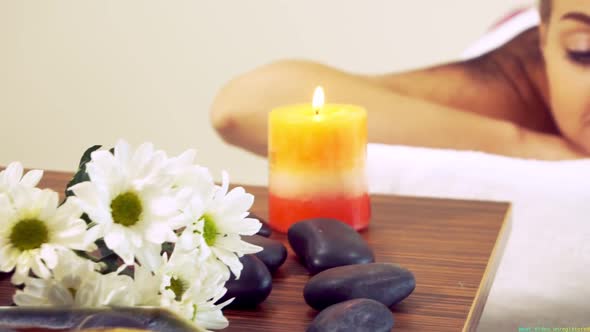 Hot Stone Massage Treatment By Therapist in Spa