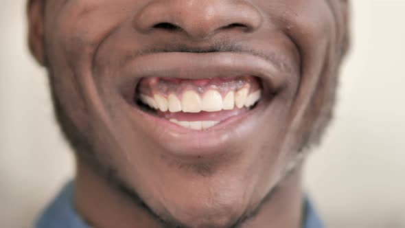 Smiling African Man Face Close Up