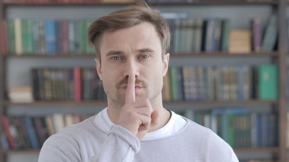 Silent Silence Gesture By Adult Man