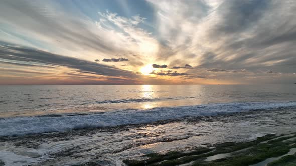 Colorful sunset over the Mediterranean Sea 4 K