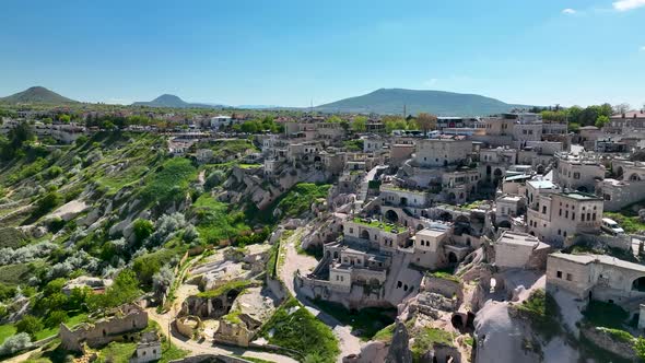 Awesome view of Uchisar Castle at Goreme Historical National Park in Cappadocia, Turkey.