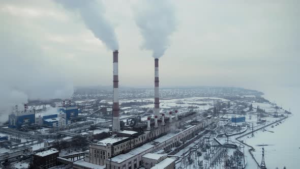 Factory Smokestack Emissions Climate Change and Global Warming