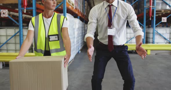 Health and safety training in warehouse 4k