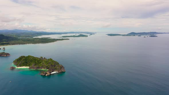 Caramoan Islands, Camarines Sur, Matukad. Philippines. Tropical Island with a White Sandy Beach.
