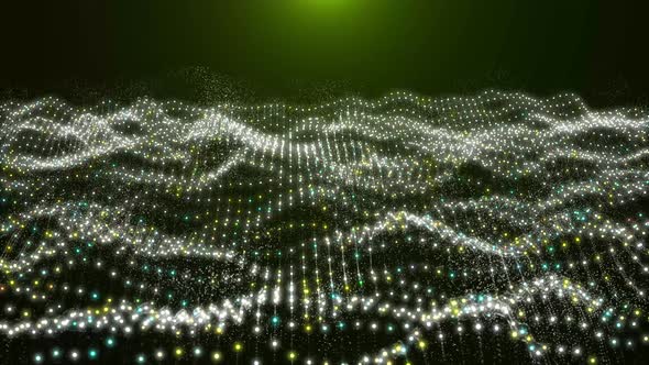 Abstract Dot Line Particle Wave Line Background