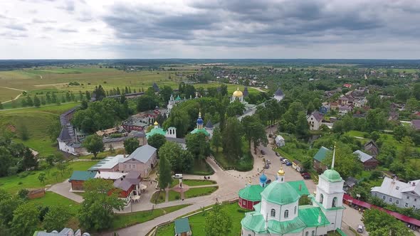 Aerial View on PskovCaves Monastery