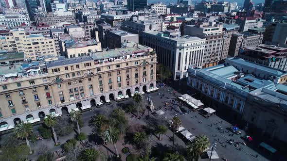 Santiago Chile. Cityscape downtown district of capital city of Chile.