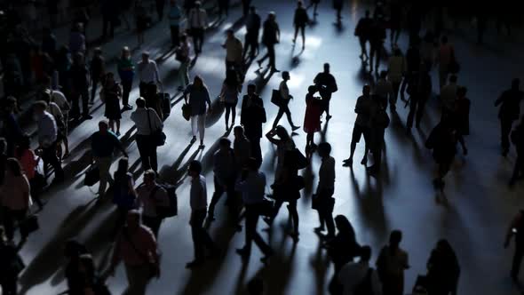 Pedestrians Crossing Street Commuting Through the Crowded City