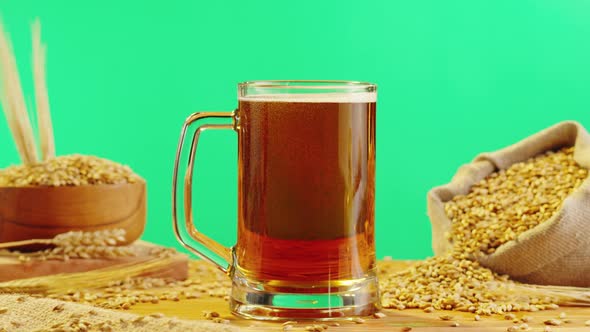 Foamy Beer in Glass Closeup