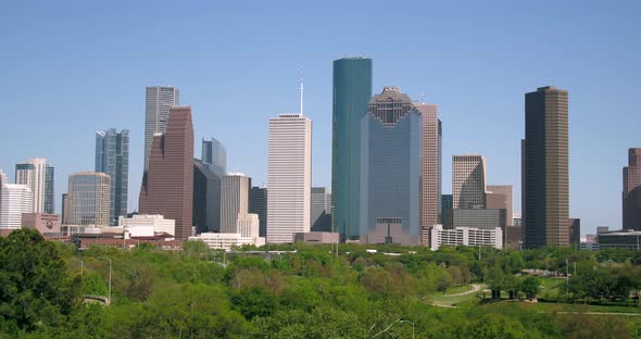 Aerial of the downtown Houston