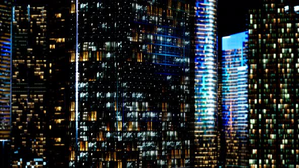 Skyscrapper in the Business Quarter in the Night alt