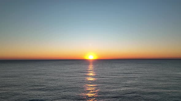 Seascape at Sunset Day Aerial 4K