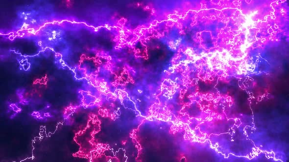 Energy Stormy Lightning in Space | Energy Animation