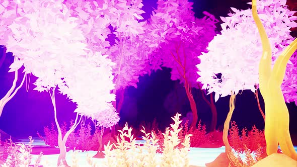 Neon Glowing Forest 4k alt