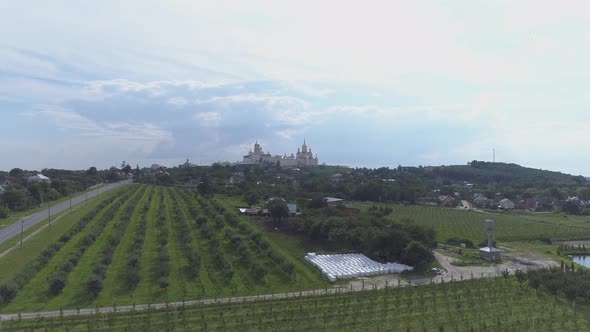 Aerial view of Pochaiv with the monastery alt