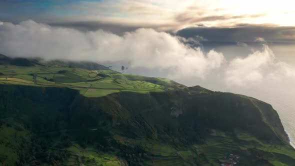 Fields Located on Mountains in Poco Ribeira Do Ferreiro AlagoinhaFlores Island