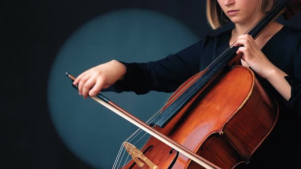 Musician Girl Playing the Cello