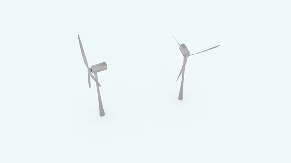 Wind generator on white background animation