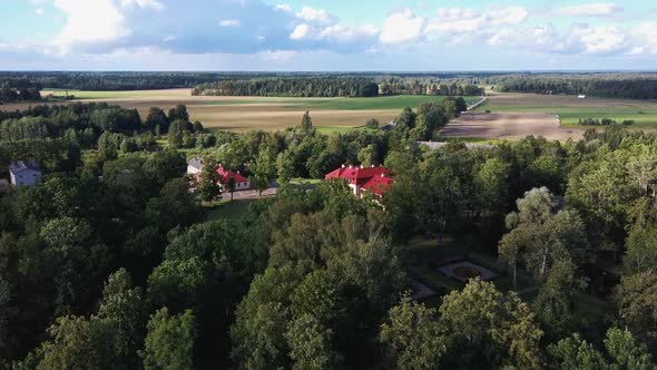 Dikli Palace and Park. Old Manor at City Valmiera, Latvia.