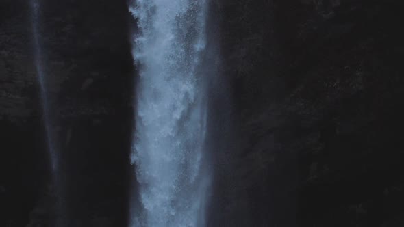 View of Magnificent Famous Waterfall Kvernufoss in Iceland