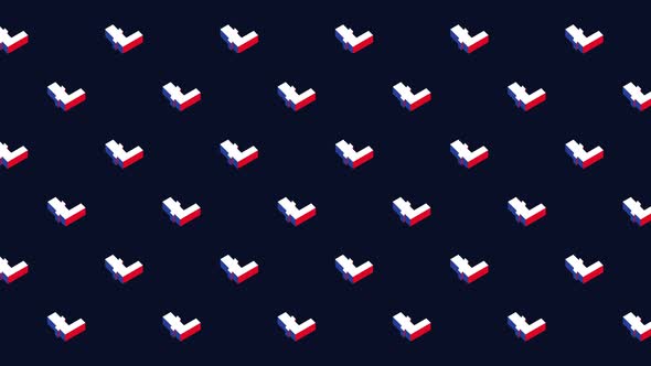 Cryptocurrency Litecoin isometric symbols in animated pattern on a dark background