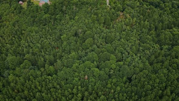 Aerial View of Sleza Mountain Near Wroclaw in Poland