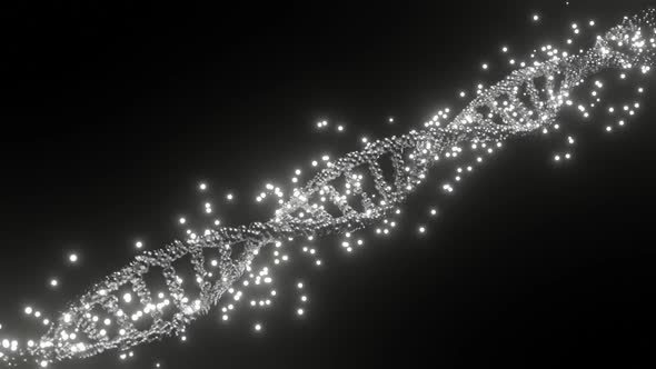 HD Abstract 3D DNA animation on a black background