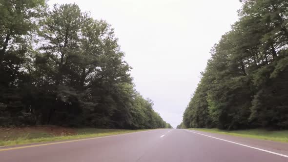 POV point of view - Driving West on Interstate highway through Tennessee.