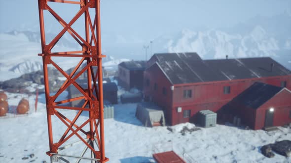 Science Station in Antarctica at Summer