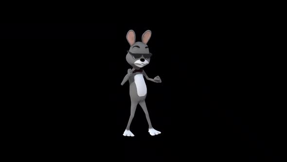 Cartoon Gray Rabbit Dance 1