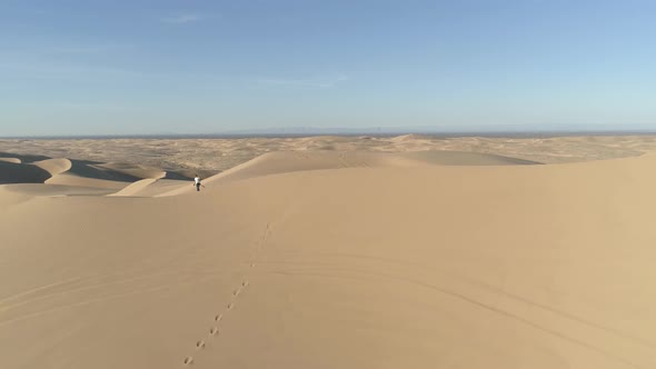 Aerial view of sand dunes in Yuma Desert alt