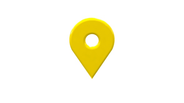 Location Pin 3D Icon Yellow V4