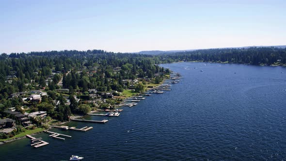 Epic Lake Washington Aerial Of Summer Boating Season