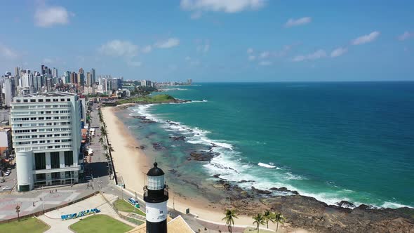 Cityscape of Salvador state of Bahia Brazil. Tropical scene tourism city.