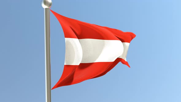 Austrian flag on flagpole.