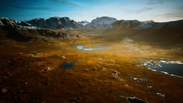 Small Lakes in Canada Near Mountains