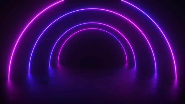 Neon Glowing Arch Movement Background