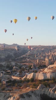 Cappadocia Turkey  Vertical Video of Balloon Launch