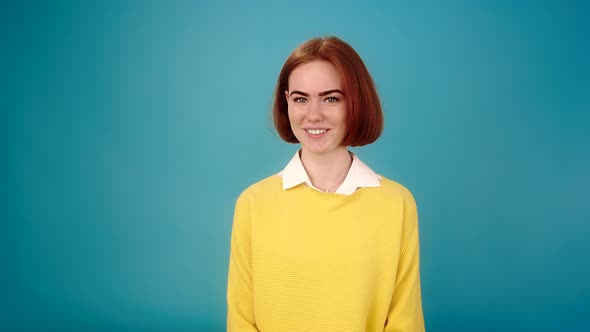 Cheerful Young Woman Model Poses