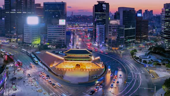 old fortress sungnyemun (Namdaemun gate) in Seoul South Korea.