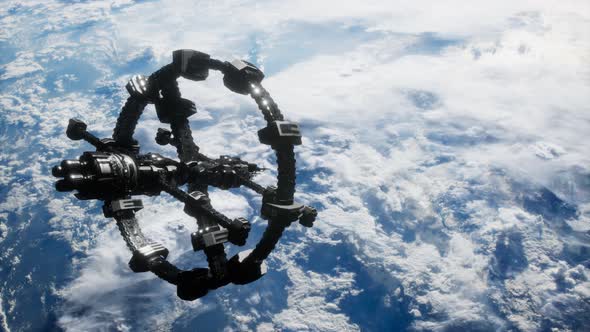 Earth and Outer Space Station Iss alt