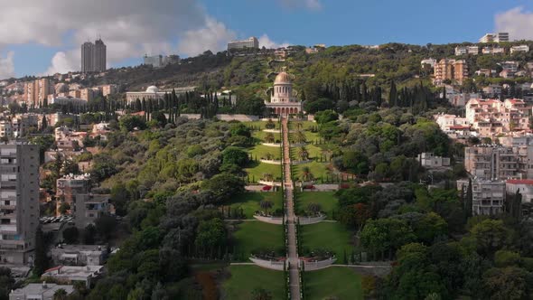 Bahai Gardens with a Birds Eye View