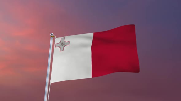 Flag Of Malta Waving