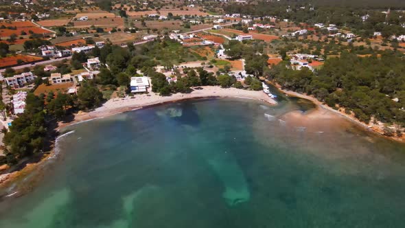 Es Niu Blau beach in Ibiza, Spain