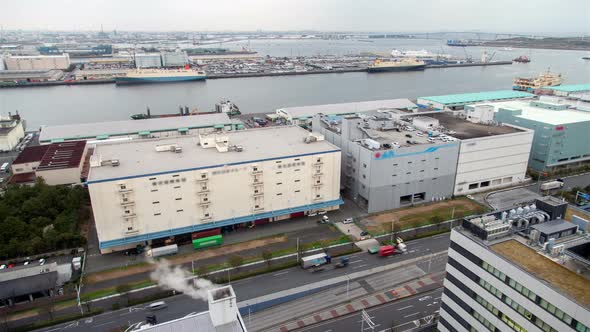 Container Terminal Day Business Office Dock Tokyo