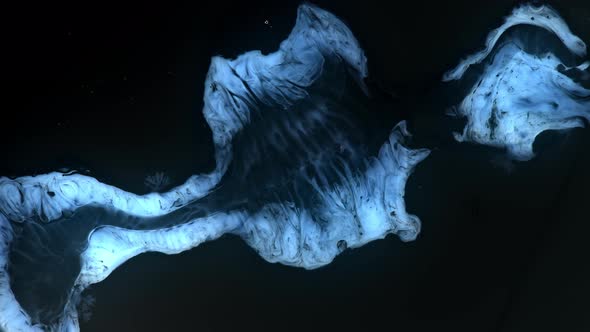 Dark Black and White Macro Paint Particles Bursting Otherworldly