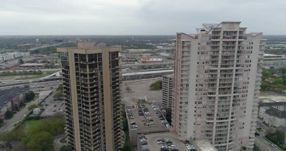 This video is about an aerial view of Condominium buildings in the popular Galleria area in Uptown p
