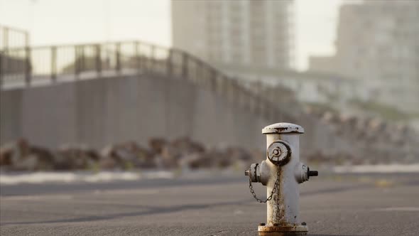 Rusty Fire Hydrant at Sunny Day