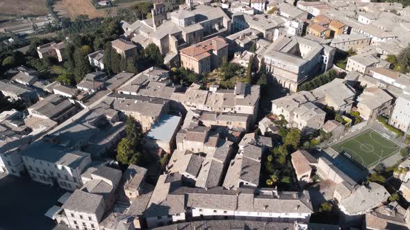 Panoramic Aerial View of Orvieto Medieval Town From a Drone Viewpoint Italy